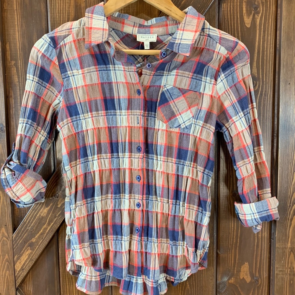 Girls Hayden Plaid Top